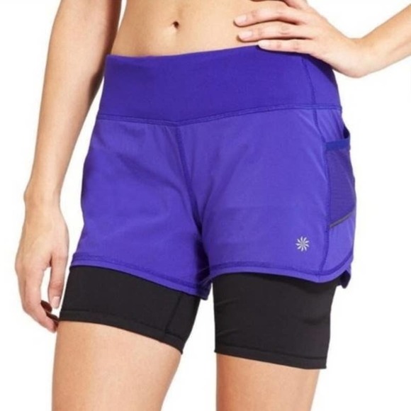 Athleta Shorts Athleta Ready Set Go 2 In Shorts Royal Blue Purple
